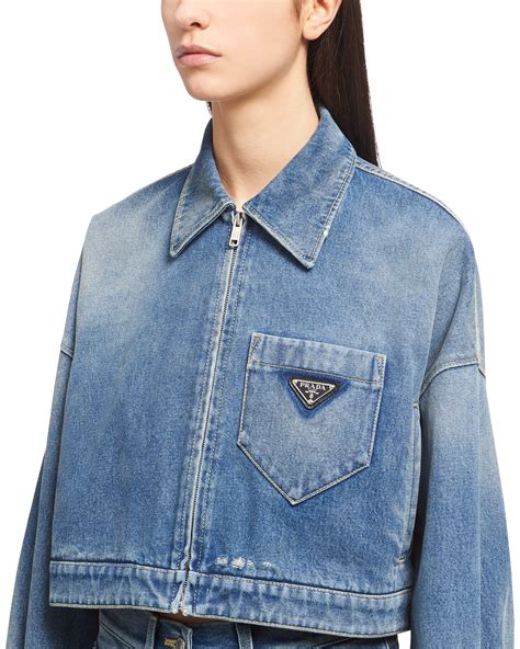 prada jacket jeans|Prada jean jacket cropped.